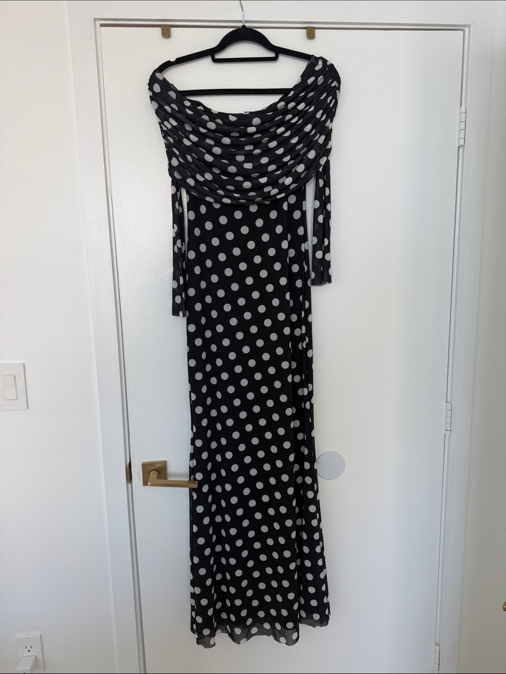 AFRM Black and White Polka Dot Maxi Dress - Women medium